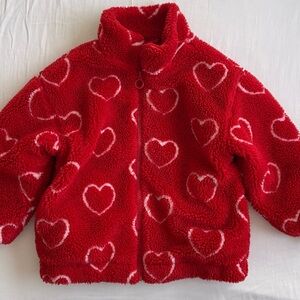 Valentine’s Plush Heart Sherpa Jacket – Zara Girls